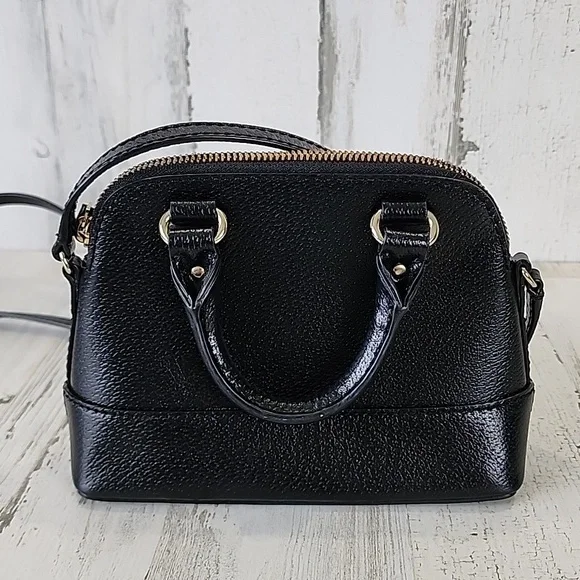 Kate Spade black mini Rachelle satchel purse handbag crossbody 100% cow leather